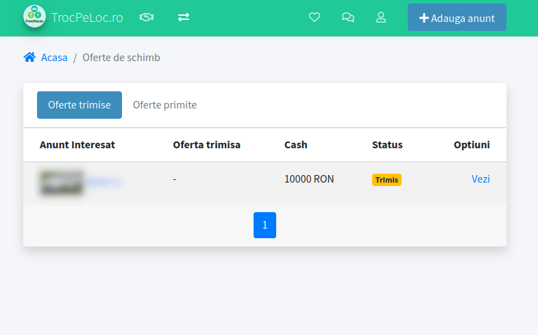 Trimite si primeste oferte